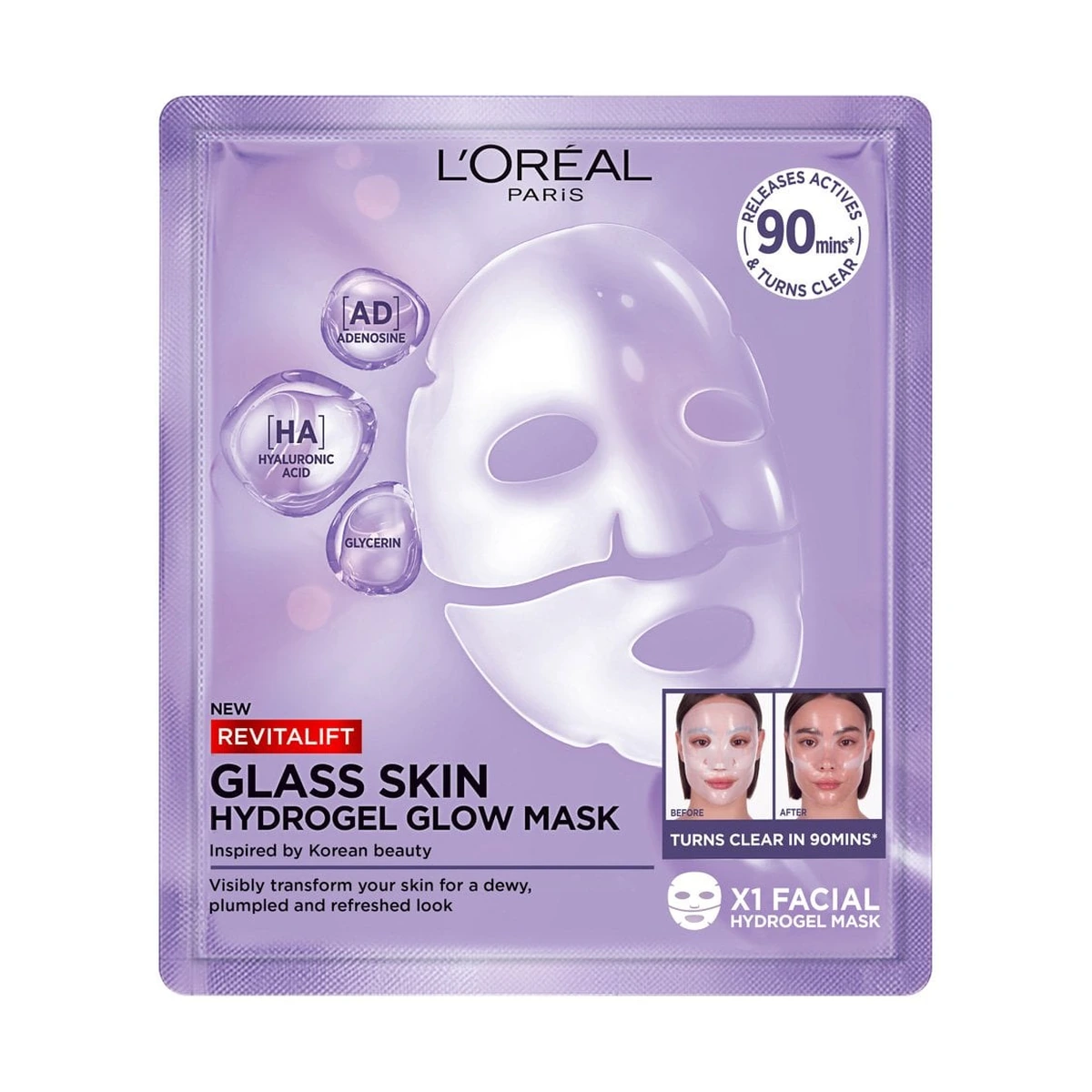 Revitalift Glass Skin Hydrogel Glow Mask