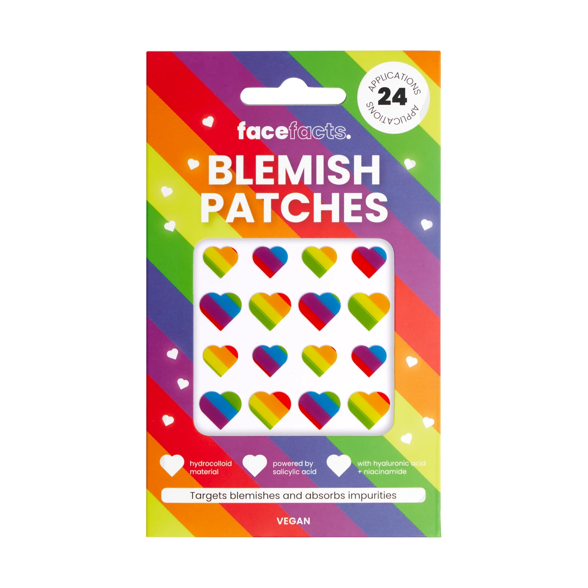 Hydrocolloid Blemish Patches - Rainbow Hearts