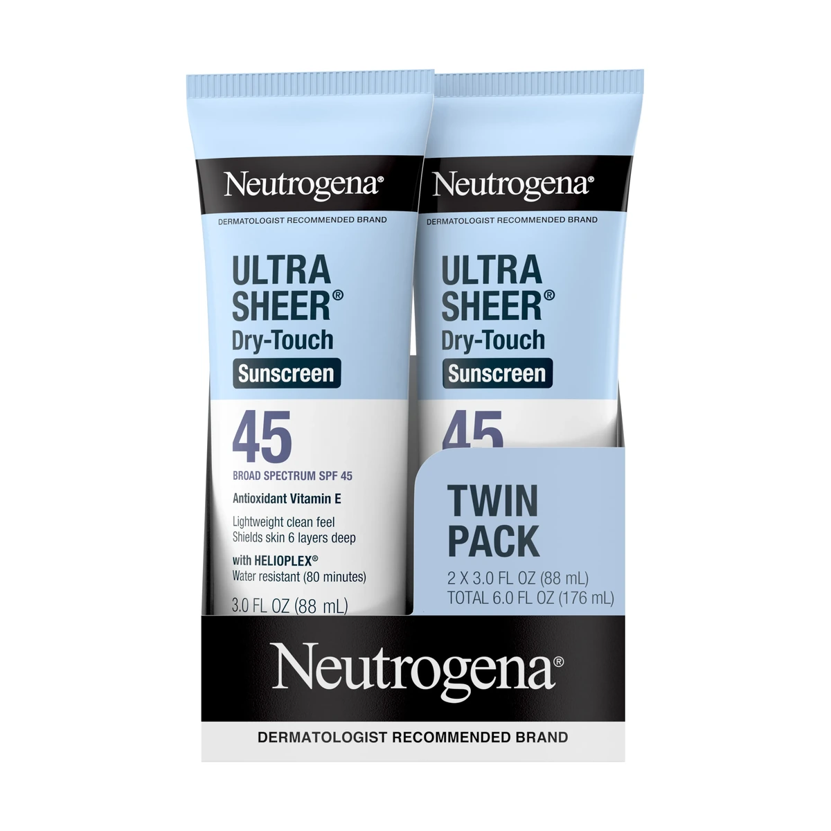 Ultra Sheer Dry-Touch Sunscreen Broad Spectrum SPF 45, 3 Fl. Oz, Pack of 2