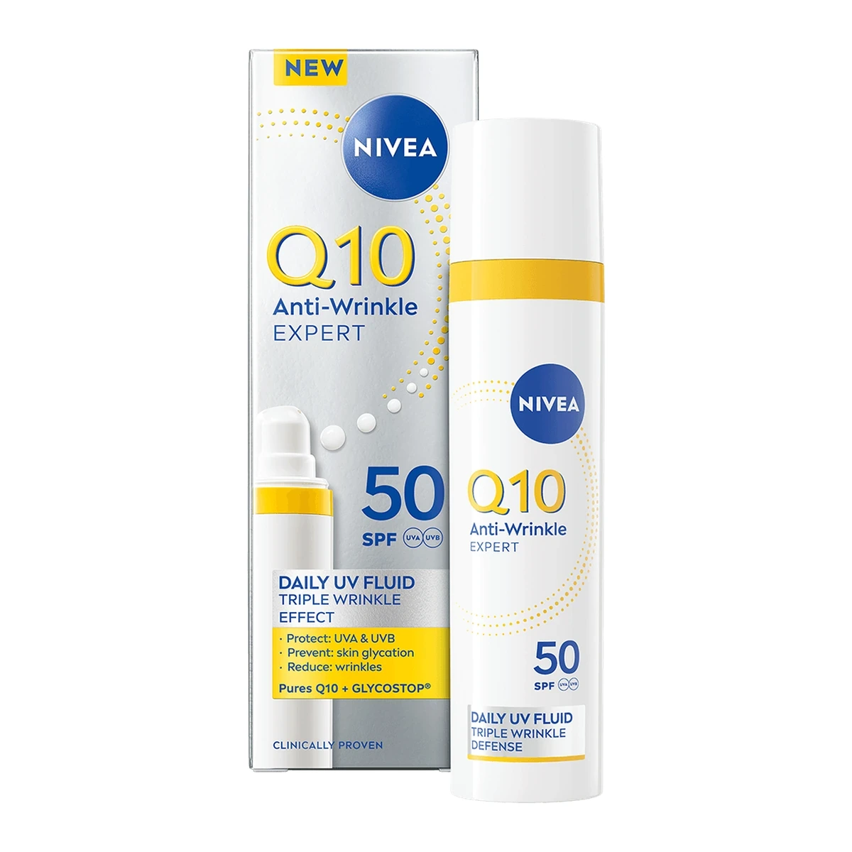 Q10 Triple Wrinkle Defense Daily UV Fluid SPF50