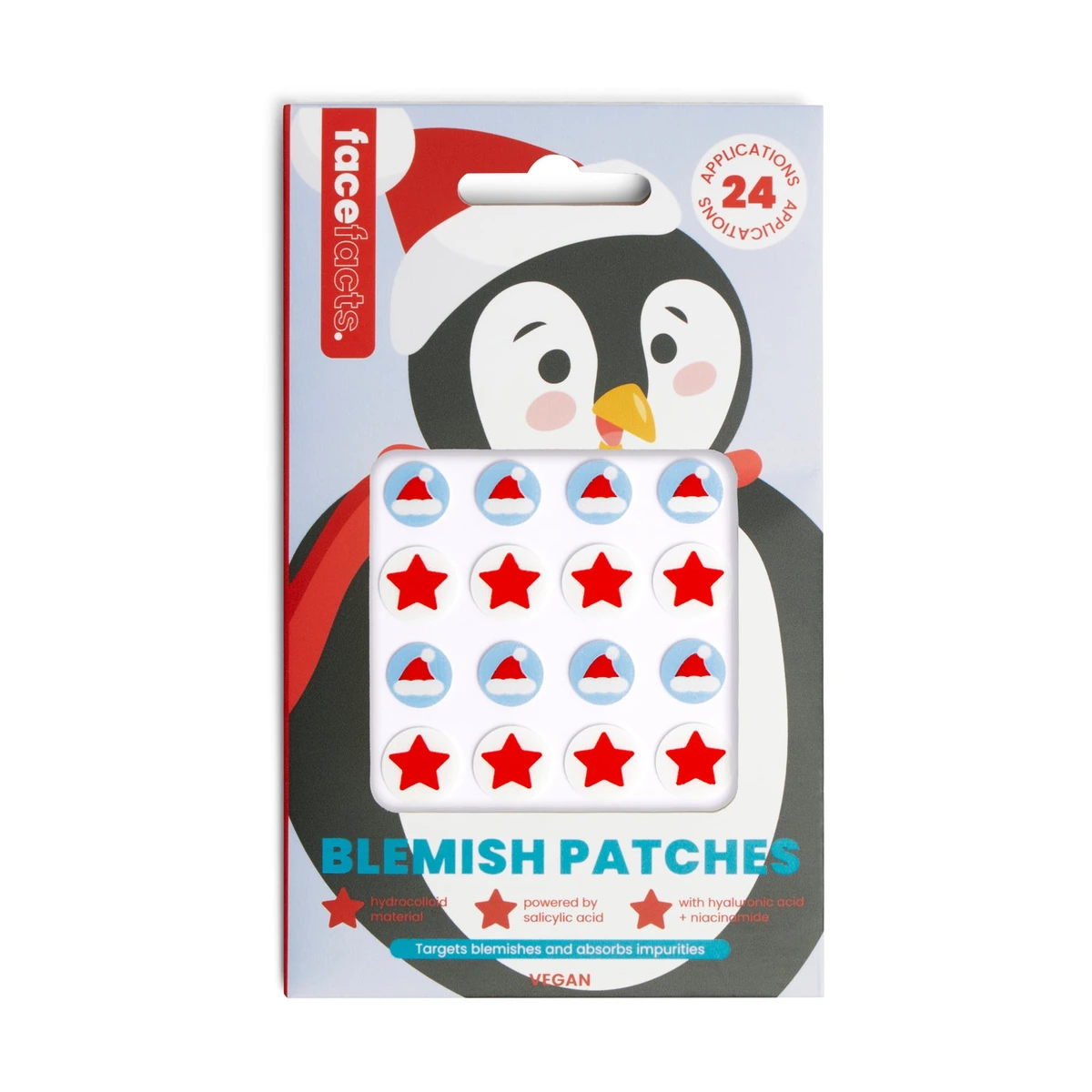 Hydrocolloid Blemish Patches - Santa Hat & Red Stars