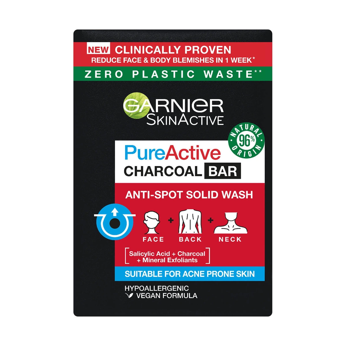 Pure Active Anti-Spot and Blackhead Solid Wash Charcoal Bar