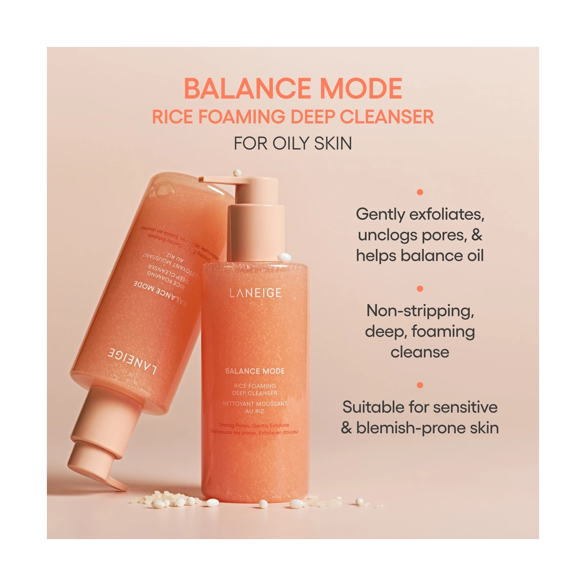 Balance Mode Rice Foaming Deep Cleanser