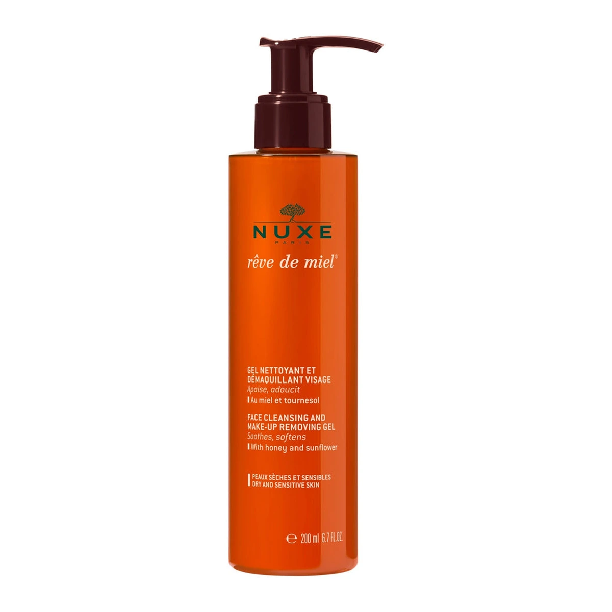 Reinigings- en make-up remover gel voor het gezicht rêve de miel