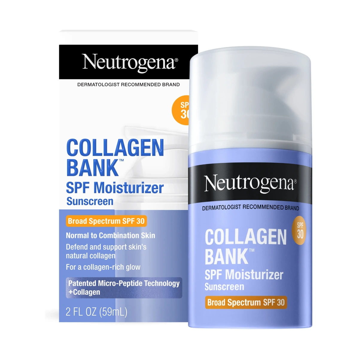 Collagen Bank SPF Moisturizer Broad Spectrum SPF 30, 2 Fl. Oz