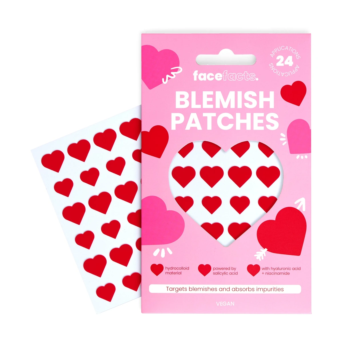 Hydrocolloid Blemish Patches - Red Hearts