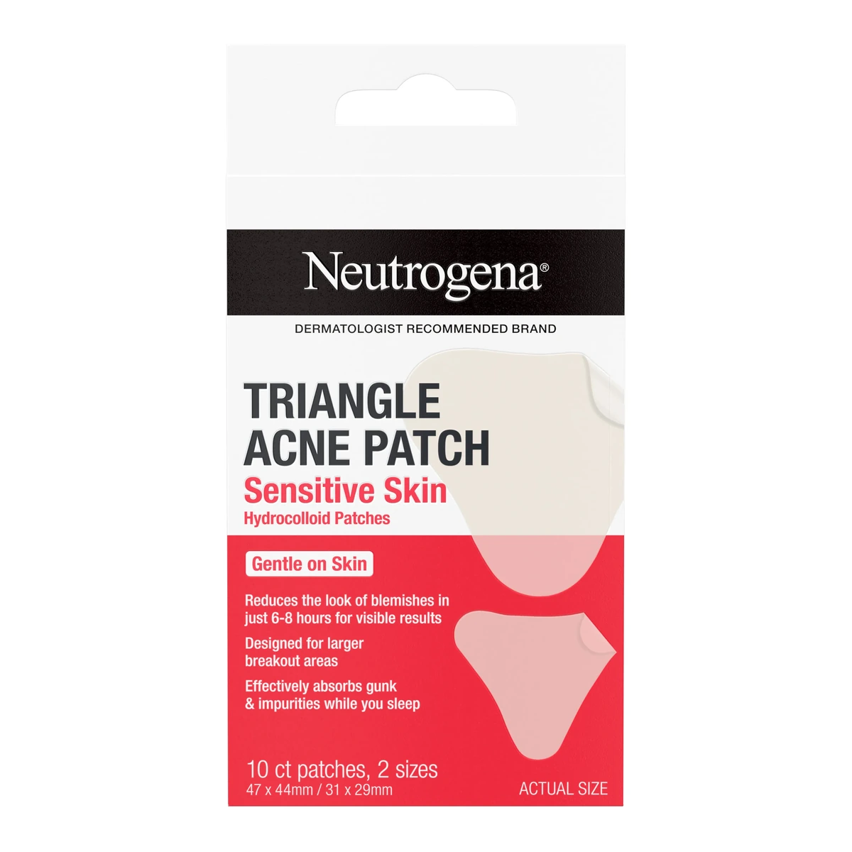 Sensitive Skin Triangle Acne Patches, 10 Count
