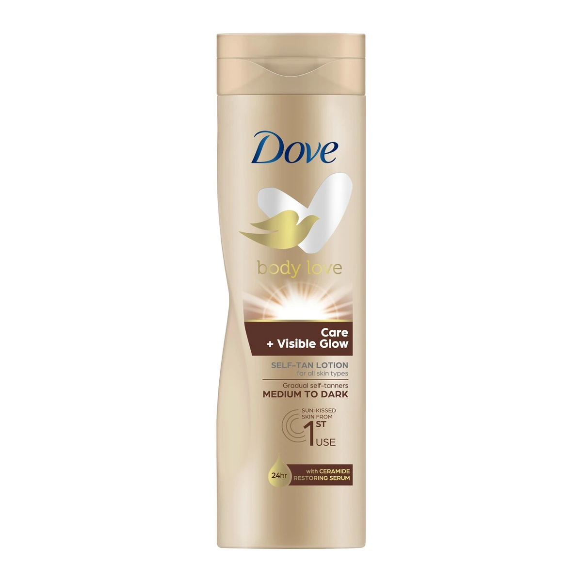 Care + Visible Glow Zelfbruinende Lotion voor alle huidtypes Medium tot Donker geleidelijke bruiningslotion voor een zongebruinde look 250 ml