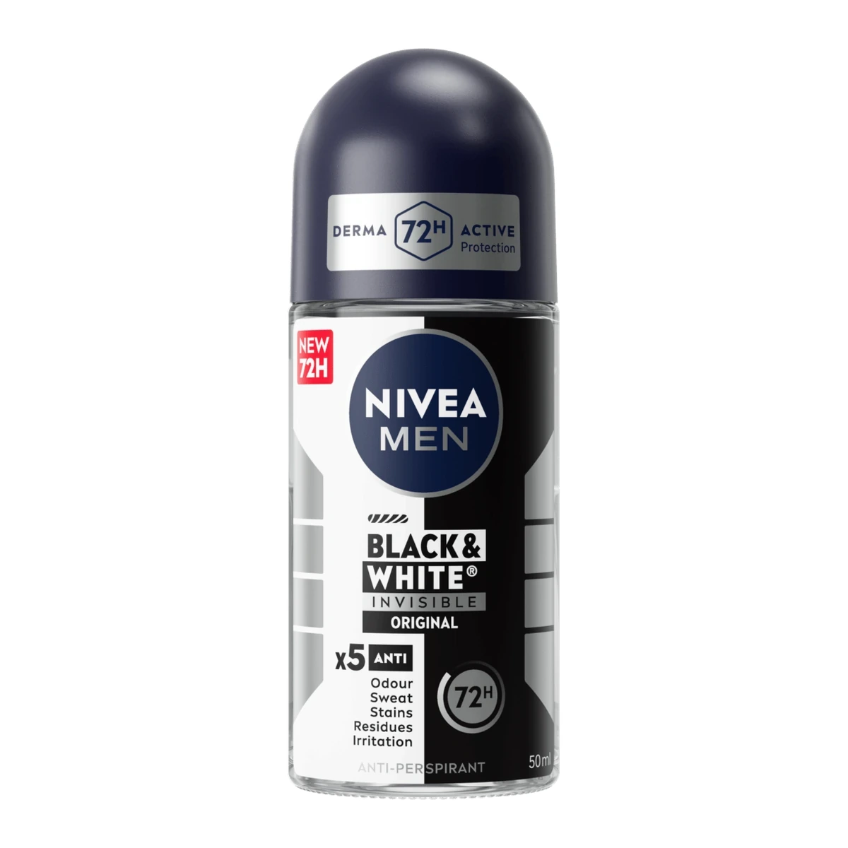 Men Black & White Invisible Original Roll-On