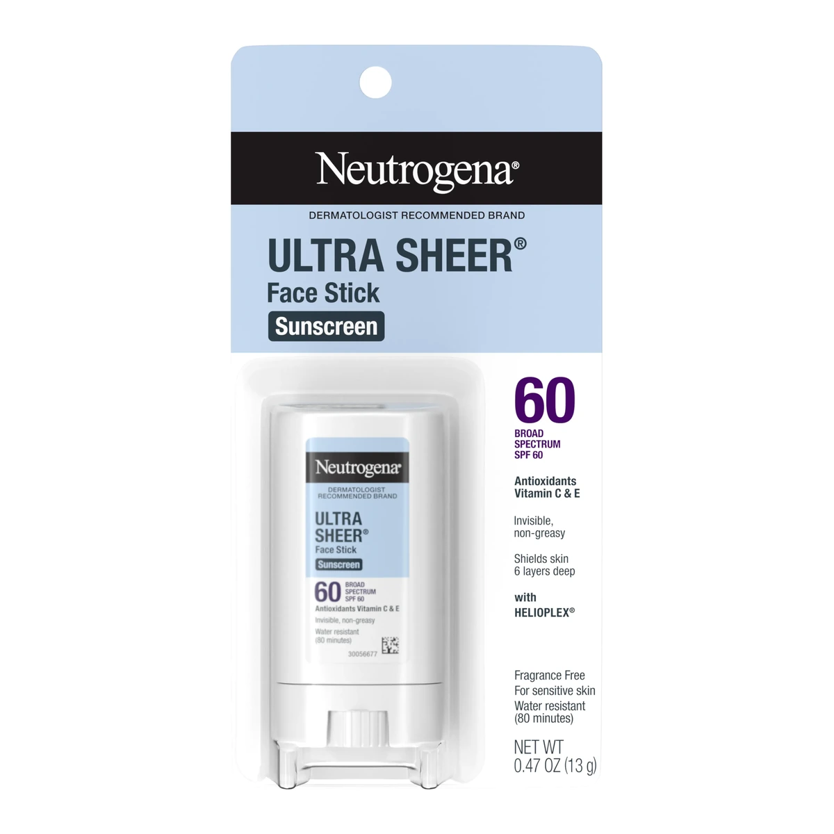 Ultra Sheer Face Stick Sunscreen SPF 60, 0.47 oz
