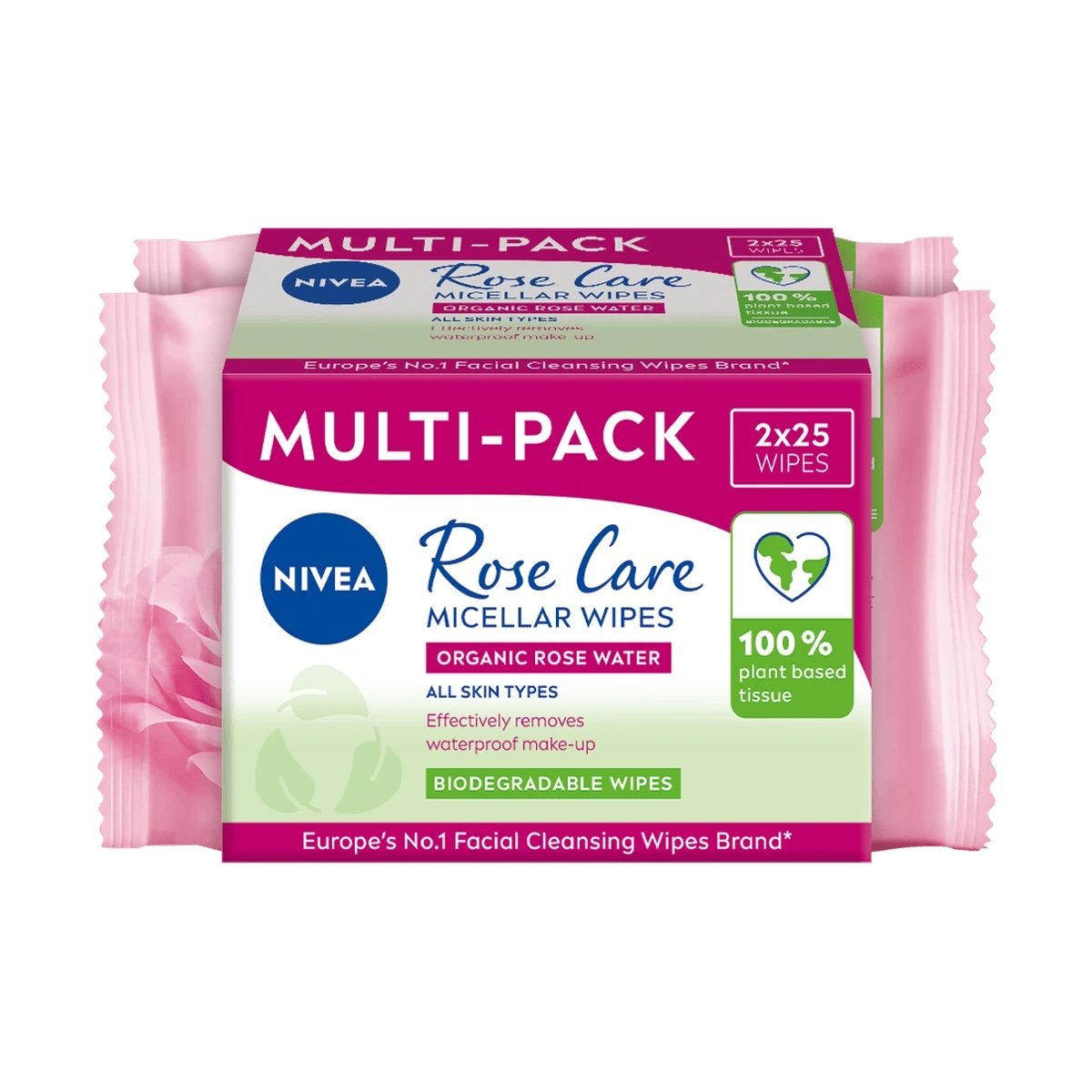 Rose Care Micellar Wipes Multi-Pack 2x25s