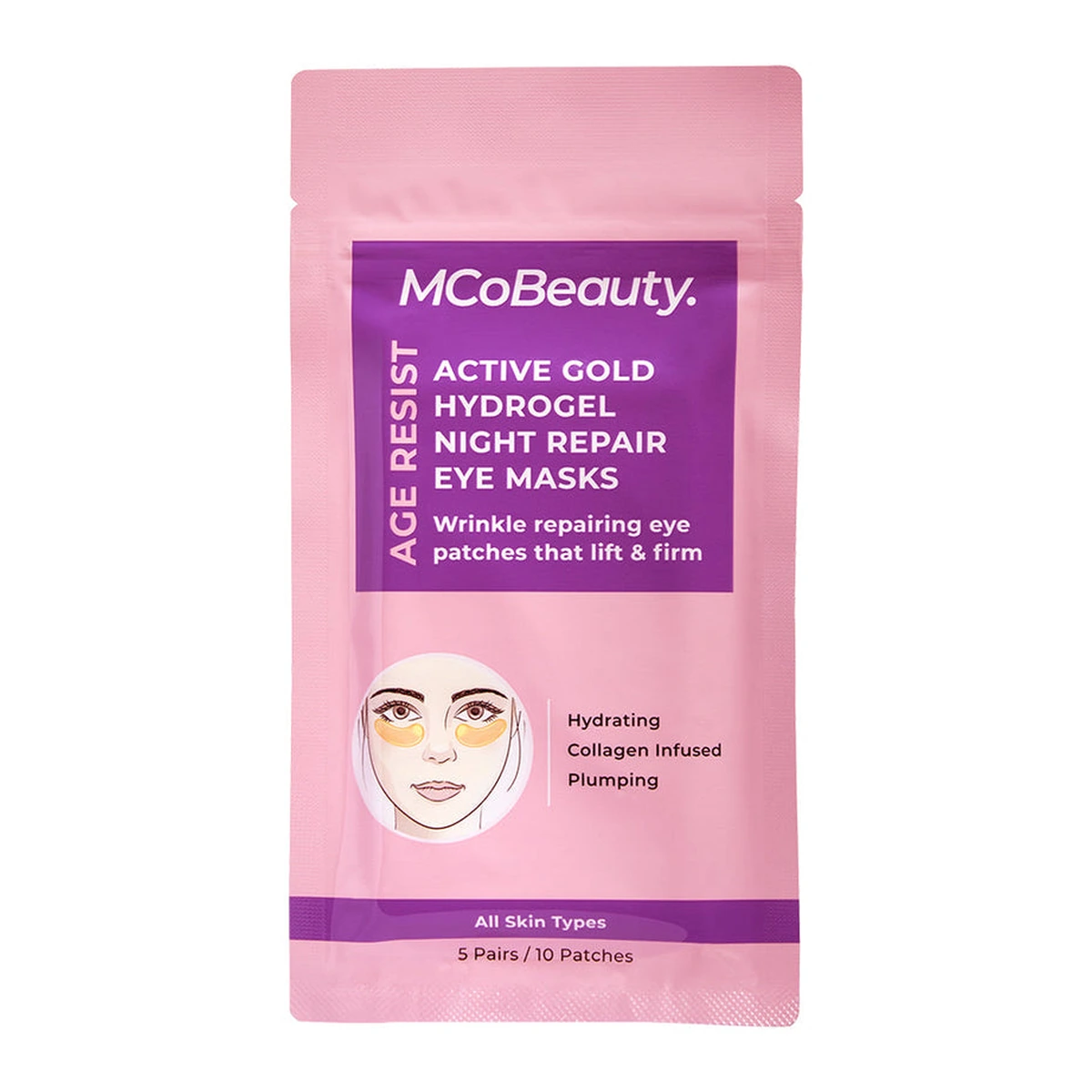 Active Gold Hydrogel Night Repair Eye Mask 10 pack
