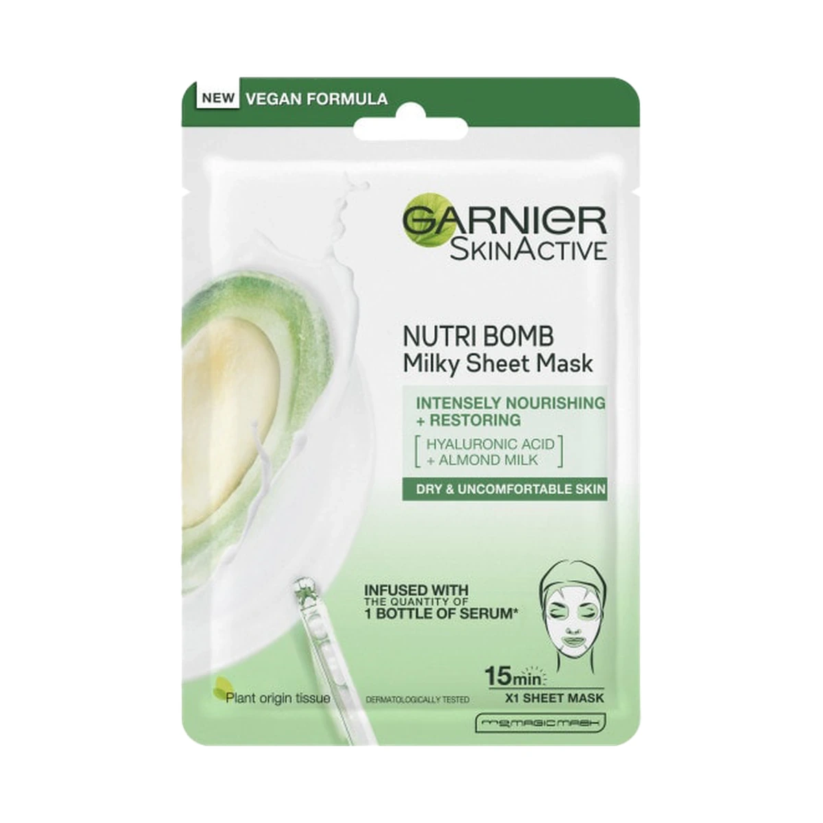 Nutri Bomb Milky Sheet Mask Almond Milk and Hyaluronic Acid 28g