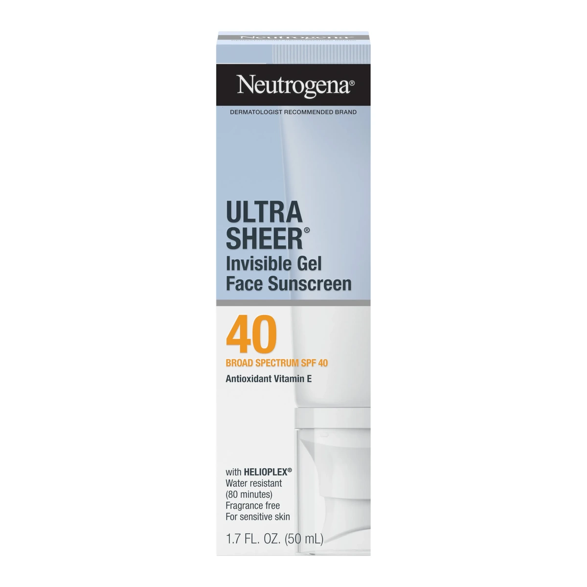 Ultra Sheer Invisible Gel Face Sunscreen Broad Spectrum SPF 40, 1.7oz