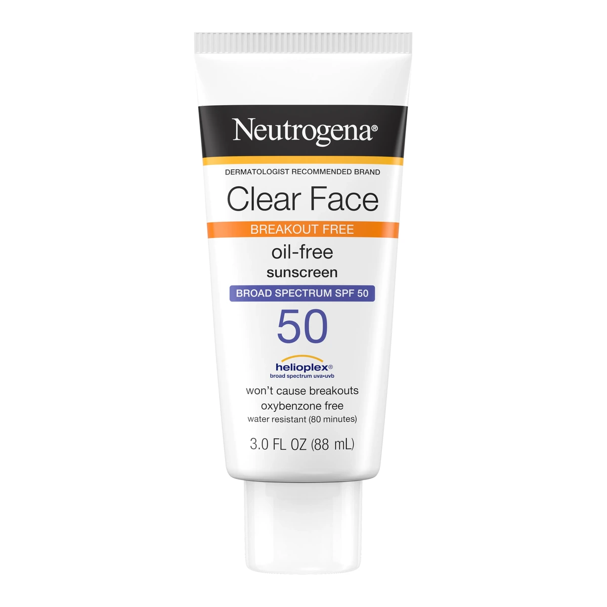 Clear Face Liquid Lotion Sunscreen Broad Spectrum SPF 50, 3 Fl. Oz