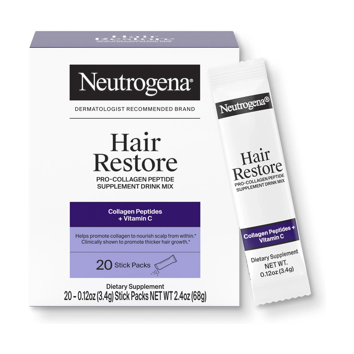 Hair Restore Pro-Collagen Peptide Supplement, 20 Packs